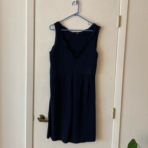 Jcrew - Navy cotton pique knit fabric sleeveless dress